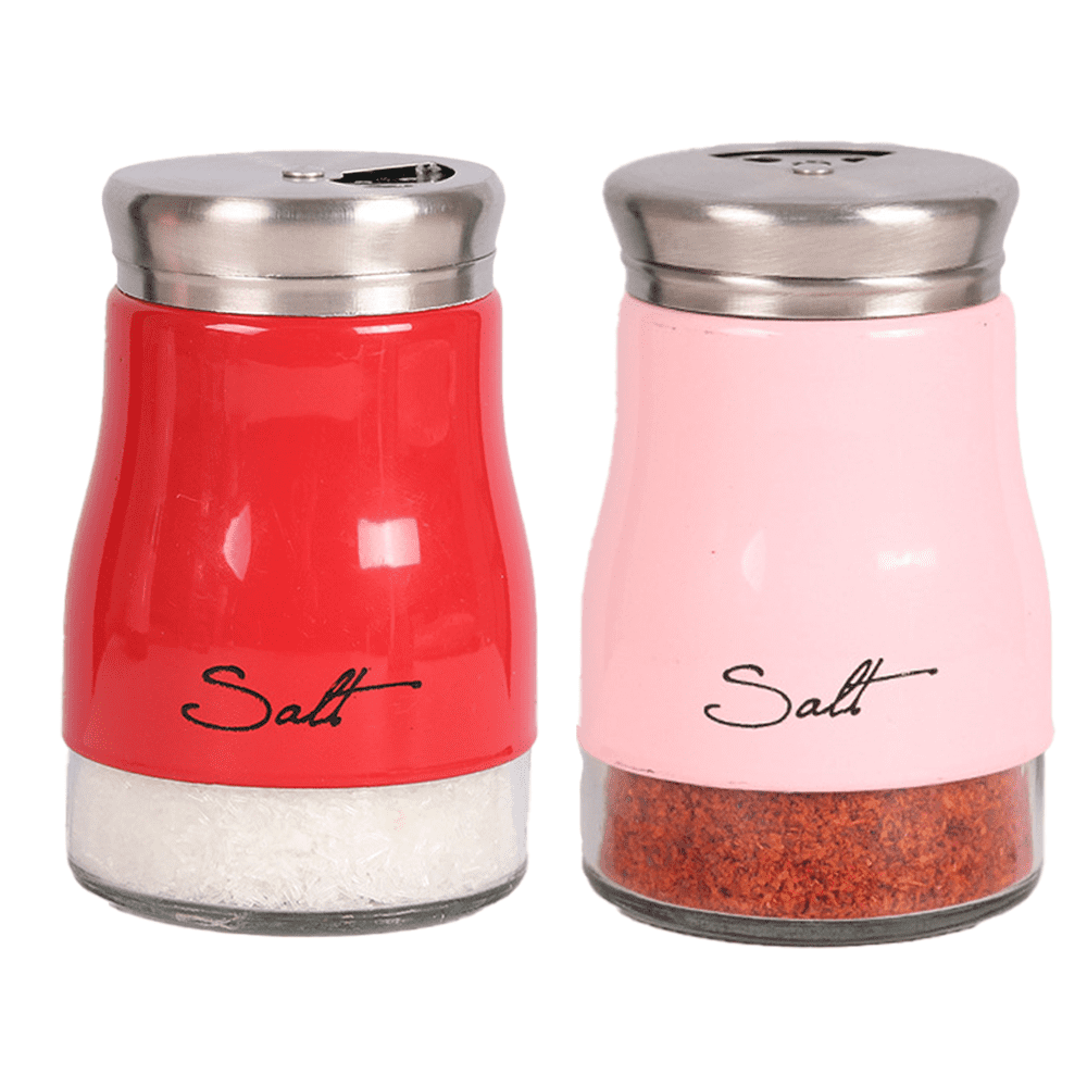 Pink Salt and Pepper Shakers Set - Pink Kitchen Accessories - Pink Kitchen  Decor - 4 oz Glass Salt and Pepper Set for Cooking Table, RV, BBQ, Easy to