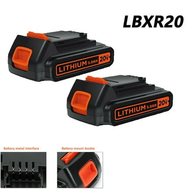 2Pack For Black & Decker 20V Lithium MAX Battery 20 Volt Li-Ion LBXR20 LBXR2020 3.0Ah