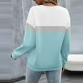 thumbnail image 3 of Women's Crewneck Sweatshirts Color Block Dressy Pullover Casual Long Sleeve Tops Trendy 2025, 3 of 5