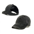 thumbnail image 4 of CoCopeanut Women Hollow Out Ponytail Baseball Cap Cycling Hats Denim Hunting Sunhat Cotton Outdoor Sports Simple Vintag Visor Casual Cap, 4 of 6