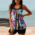 thumbnail image 4 of Purcolt Womens Tankini Sets Two Piece Swimsuits Blouson Swimwear Tank Top with Boyshorts Tropical Floral Print Tummy Control Bathing Suits, 4 of 6