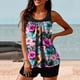 thumbnail image 4 of Trajes de baño Amzcrzy Tankini para mujer, bikini de control de abdomen para mujer, traje de baño conservador de cintura alta, estampado de moda, traje de baño de dos piezas multicolor, XL, 4 of 6