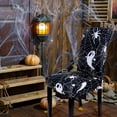 thumbnail image 5 of muroi 4Pcs Halloween Chair Covers Black White Spider Web Ghost Skull Pattern Dining Chair Slipcovers Stretch Elastic Seat Covers for Halloween Party Home Kitchen Hotel Restaurant Ceremony Decor, 5 of 7