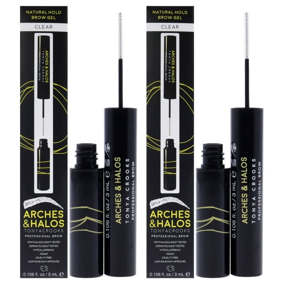 Gel para cejas Arches and Halos Natural Hold Clear, paquete de 2
