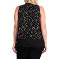 thumbnail image 2 of eVogues Plus Size Sleeveless Polka Dot Blouse Black, 2 of 7