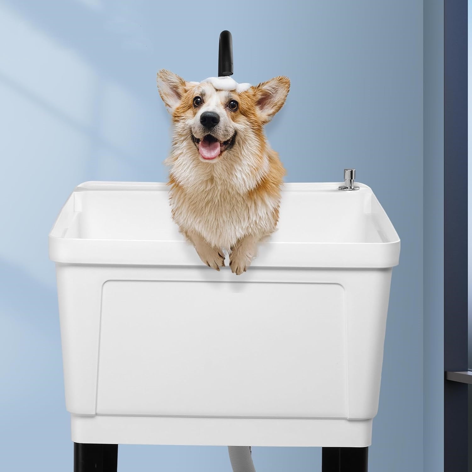 Ktaxon Freestanding Utility Sink Laundry Tub, with Stainless Steel Faucet, for Washing Room