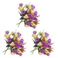 thumbnail image 3 of mmirethe 1/2/3/5 2x Fausses Roses Haute Plasticité Large Gamme d'Applications Motif Tridimensionnel Complet Multicolore Violet 3 Pcs, 3 of 6