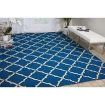 Nourison Portico Indoor/Outdoor Traditional Trellis Navy 8' x 10'6" Area Rug, (8' x 11')