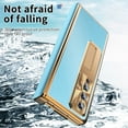 thumbnail image 3 of SaniMore Fit Samsung Galaxy Z Fold 3 Case Hinge Protection, Z Fold 3 Electroplate PC Hybrid Leather Case with S Pen Holder Magnetic Kickstand & Screen Protector All-Inclusive Case - Gold/Blue, 3 of 9