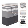 thumbnail image 3 of GARITIN Laundry Baskets 2 Pack, Freestanding Hampers for Laundry, Large Collapsible Dirty Clothes Basket with Handles in Laundry Room, College Dorm, Bathroom, Bedroom, Grey, 3 of 6