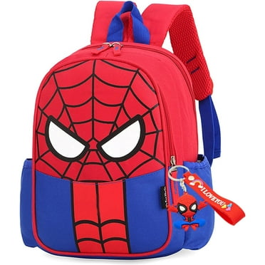 Tesefe Age 3-6 Unisex Spider Man School Backpack, Red Black