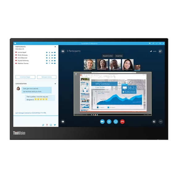 Restored Lenovo ThinkVision M14d 14" Monitor 2240x1400 IPS 60Hz 6ms 300nits (Refurbished)