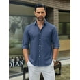 thumbnail image 4 of COOFANDY Mens Black Button Down Shirt Long Sleeve Casual Shirt Regular Fit Dress Shirt, 4 of 6
