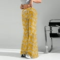 thumbnail image 6 of Women's Fashion Loose Drawstring Waist Floral Print Casual Sports Flared Pants, Elastic Joggers Sweatpants, Stylish Yoga Pants for Women,Orange,M, 6 of 8