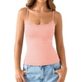 thumbnail image 2 of Wrongduck Women's Double Lined Lace Tank Top Sleeveless Fitted Cami Adjustable Strap Layering Fashion Top, 2 of 13