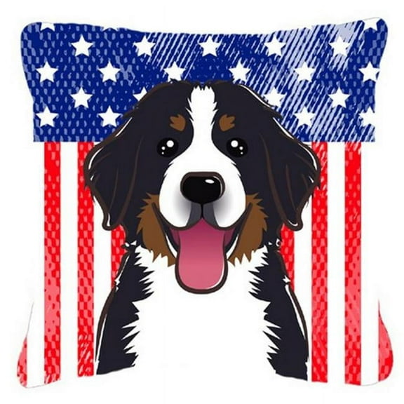 American Flag & Bernese Mountain Dog Fabric Decorative Pillow, 18 x 3 x 18 in.