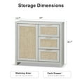 thumbnail image 3 of OAKHAM Storage Cabinet with 3 Door and 3 Drawer, Rattan Sideboard Buffet Accent Cabinet Boho Entryway Storage Cabinet Console for Living Room, Bedroom, Hallway, Pale Oak, 3 of 11