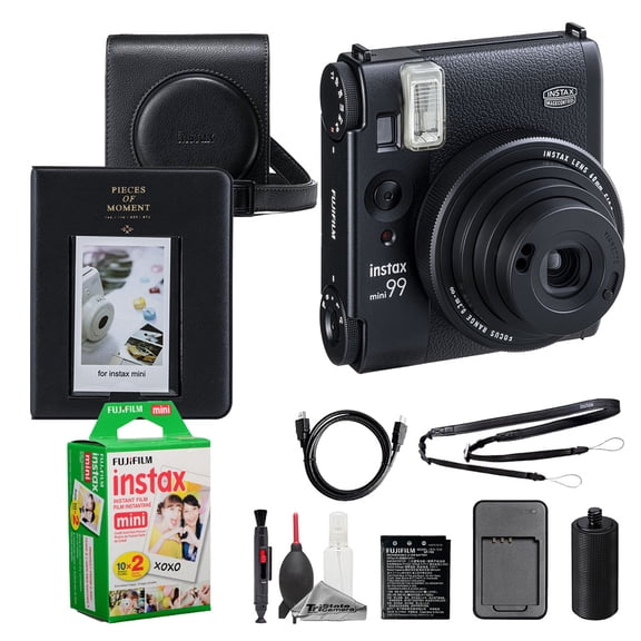 Fujifilm Instax Mini 99 Instant Film Camera (Black)   Case   Instax Mini Instant Film (20 Sheets)   Cleaning Kit   Mini Photo Album