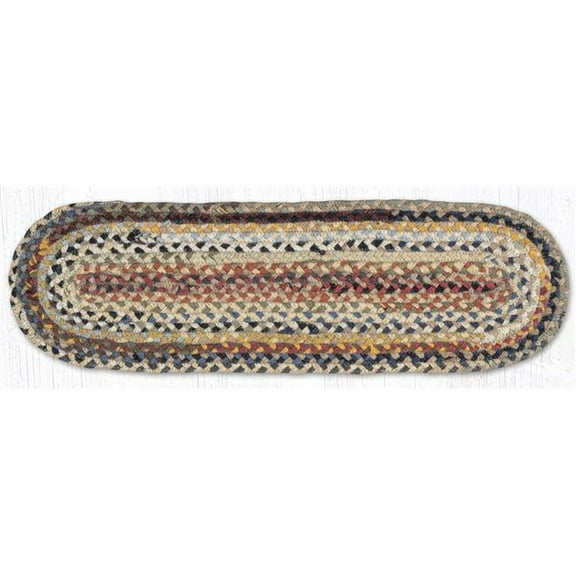 Earth Rug 19-999 27 x 8.25 in. C-999 Random Braided Oval Stair Tread Mat, Multi Color