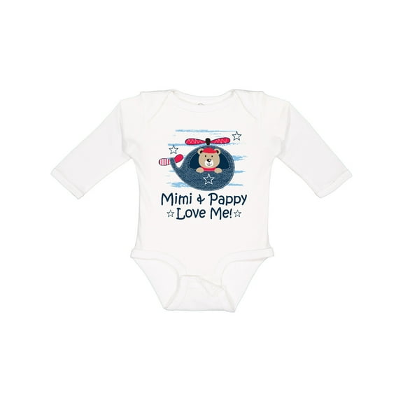 Inktastic Mimi and Pappy Love Me Baby Boy Boys Long Sleeve Baby Bodysuit