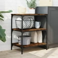 thumbnail image 4 of vidaXL Kitchen Trolley Rolling Black Engineered Wood 23.6"x16.1"x29.9", 4 of 17
