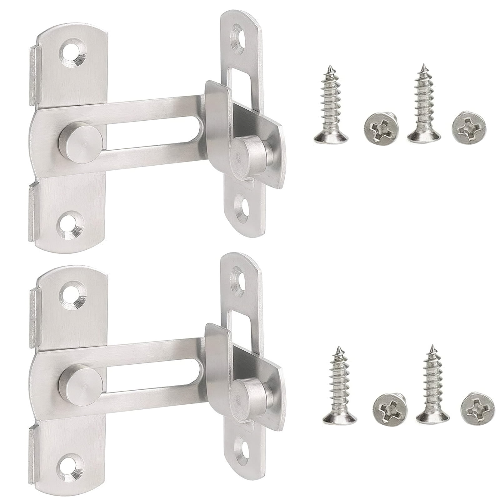 2pcs Door Latch Stainless Steel Flip Gate Latch 90 Degrees Safety Door ...