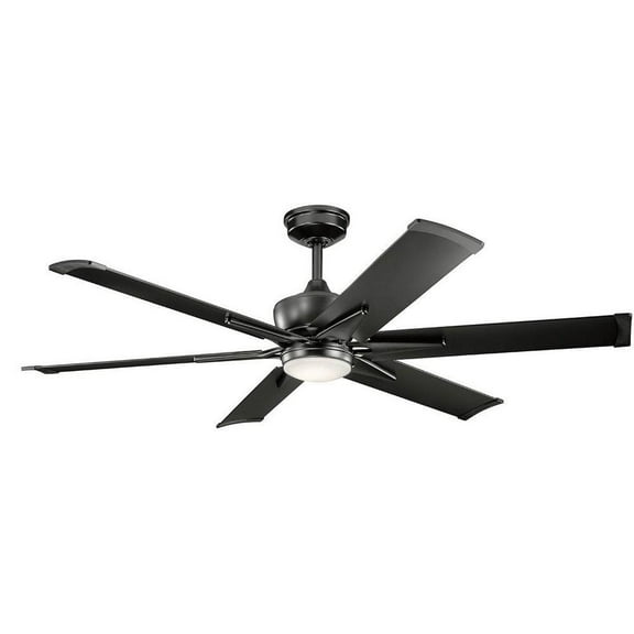Outdoor Ceiling Fan with Light Kit 16.25 inches Tall By 60 inches Wide-Satin Black Finish Bailey Street Home 147-Bel-2268542