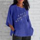 thumbnail image 3 of Camiseta de Manga Corta de la Mujer Casual Cuello Redondo Impresión Superior, Camiseta Ligera para Diario, Fiesta Y Todas las Estaciones, 3 of 4