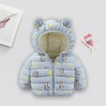 thumbnail image 6 of Hicidod Kids Winter Jackets Bear Ears Hooded Zipper Long Sleeve Warm Down Coats Cute Cartoon Printed Windproof Outwear Jacket, 6 of 7