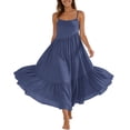 thumbnail image 2 of BRGZLK Linen Dresses For Women 2026 Cotton Cami Lounge Dress Casual Loose Solid Color Spaghetti Strap Dresses Summer Beach Suspender Long Dress Vacation Sundress, 2 of 7