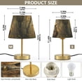thumbnail image 3 of Wobogo An Owl with Bumblebee Pattern Table Lamps Three-channel Adjustable Lighted Antique Brass Metal Base Simple Modern Style for Bedroom Nightstands Living Room and Office, 3 of 8