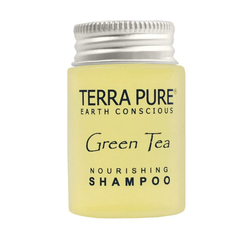 Terra Pure Green Tea Shampoo, 1 oz. In Jam Jar With Organic Honey And Aloe Vera Case of 50