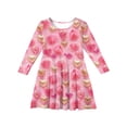 thumbnail image 3 of Abcomgle Long Sleeve Dress Girls 7-8 Love Heart Valentines T Shirt Dresses for Girls Cute A-Line Long Sleeve Dress Outfits Holiday Crewneck Twirly Dress Clothes for Girls,, 3 of 4
