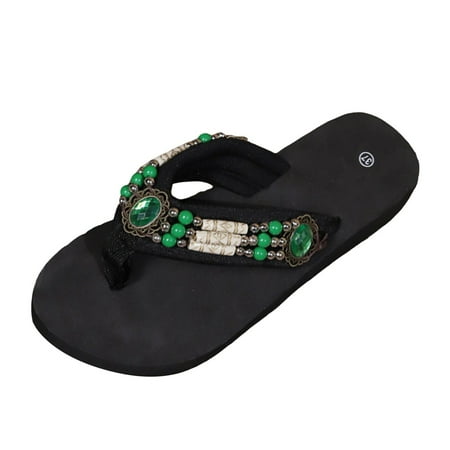 

Vuygyu Women Shoes Wedge Flip Flop Sandals Fashion Beads Outdoor Beach Flip Flops Womens Sandal Women Sandals Comfortable Jelly Flip Flops Sandals for Women Sandals Wide Width for Women Womens Sandals