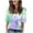 Purple, variant on Print Tops for Women 1/2 Sleeve 2025 Fashion Tees Casual Neck Loose Cute T Shirt Ladies Top