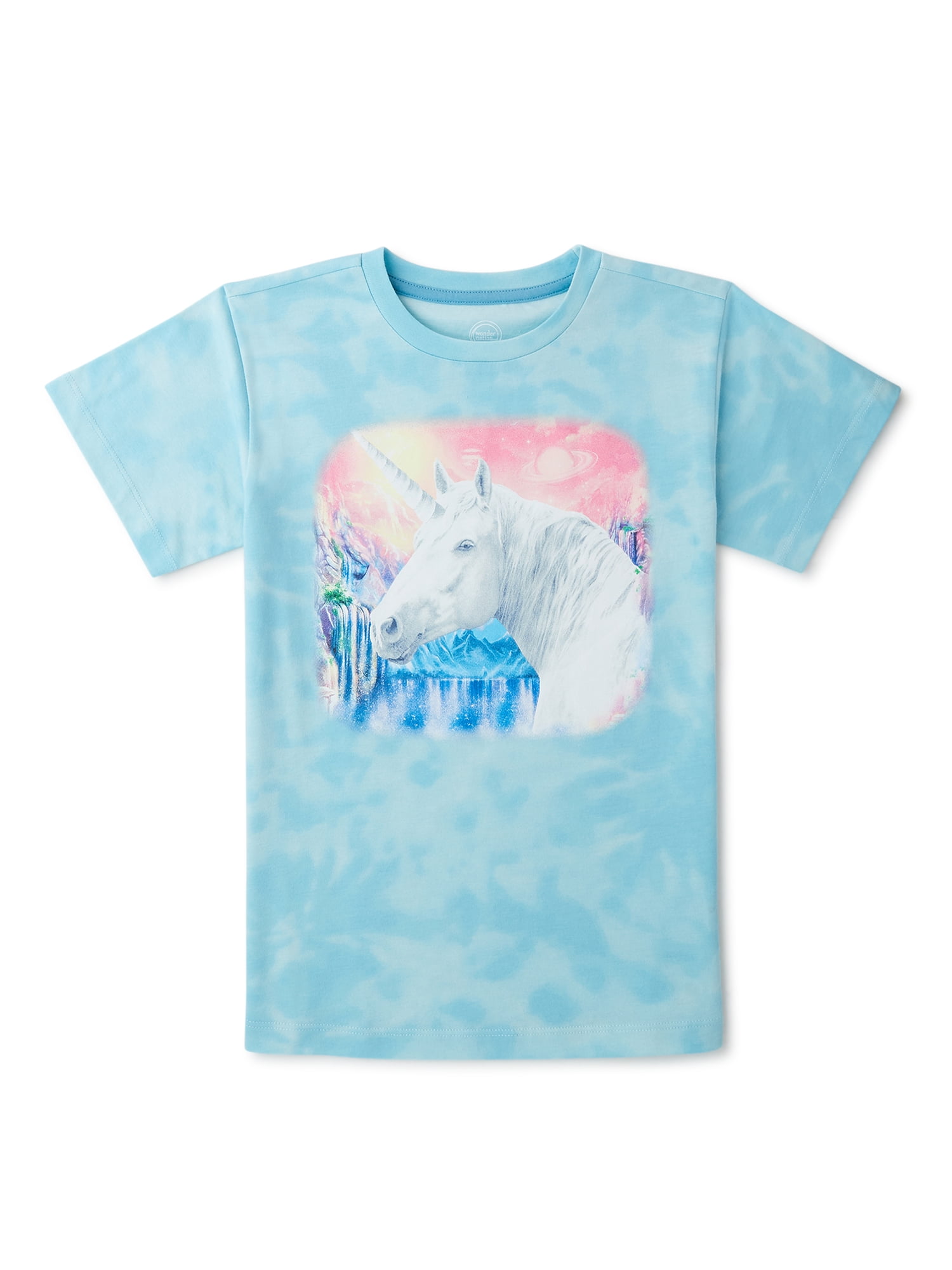 Wonder Nation Girls' Short Sleeve Oversized Graphic Tee, Sizes 6-18 & Plus