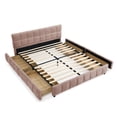 thumbnail image 6 of Queen Bed Frame with 4 Storage Drawers, Upholstered Platform Bed Frame with Wood Slats Support, No Box Spring Needed, Pink, 6 of 9