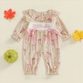 thumbnail image 2 of zuwimk Baby Girl First Christmas Outfit My 1st Christmas Newborn Romper Long Sleeve Jumpsuit Infant Santa Outfit (3-6 Months,Beige), 2 of 4