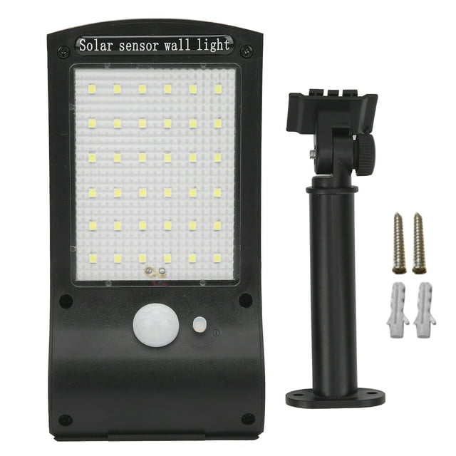 Luz solar de pared 36LED, accesorio de luz con sensor de movimiento para exteriores, para garaje y jardín Jadeshay A