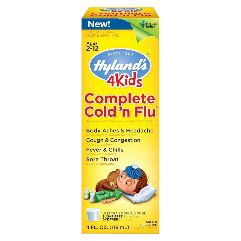 Hyland's 4 Kids Complete Cold 'n Flu Syrup, Natural Homeopathic Relief