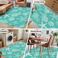 thumbnail image 5 of Teal Coastal Area Rugs 3'x5', Washable Small Throw Rugs for Living Room Bedroom, Nautical Beach Starfish Coral Summer Indoor Outdoor Rug Non-Slip Low Pile Carpet Runner Reversible Floor Mats, 5 of 8