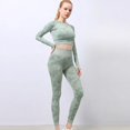thumbnail image 5 of Mallas deportivas de manga larga para mujer, trajes de Yoga con estampado de camuflaje, trajes de entrenamiento sin costuras para correr, gimnasio, Fitness, 2 uds., 5 of 5