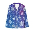 thumbnail image 4 of Christmas Pajamas for Women Long Sleeve Holiday Sleepwear Festive Print Loungewear Soft 2 Piece Winter Nightwear, 4 of 6