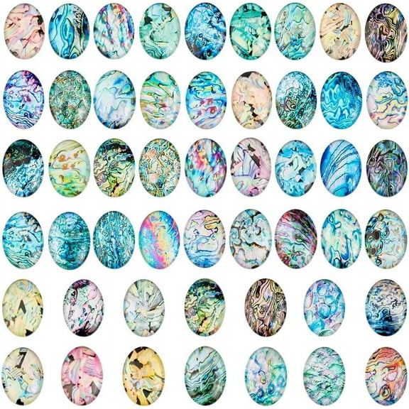 Glass Cabochons Oval Mixed Color 25x18mm about 50pcs/bag 1 bag/box