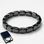 Hematite Bracelet Men - Reignites Masculine Energy, Natural Hematite Stone Beaded Stretch Healing Bracelets Reclaim Your Edge & Confidence, Inspirational Gift Jewelry