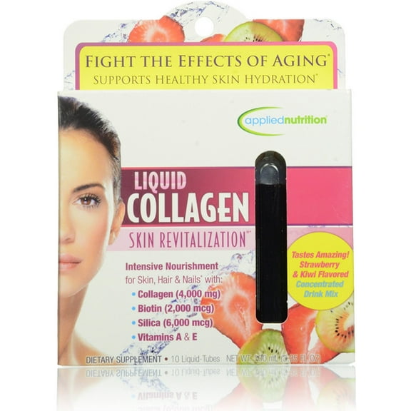 Applied Nutrition Liquid Collagen Skin Revitalization, Strawberry & Kiwi 10 ea (Pack of 6)