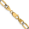 thumbnail image 5 of 14K Yellow & Rhodium 5.25mm Semi-Solid With Pave Figaro Chain (24 X 5.25) Made In South Africa pwc120-24, 5 of 5