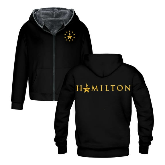 Hamilton 10 Years Merch Zipper Hoodie Long Sleeve Streetwear Women Men Winter Coat Jacket Parkas