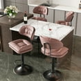 thumbnail image 6 of Hawsaiy Modern Bar Stools Set of 2, Ergonomic Double-Layer Upholstered Bar Stools with Back, Adjustable Swivel Barstools for Kitchen Island, Pink, 6 of 8