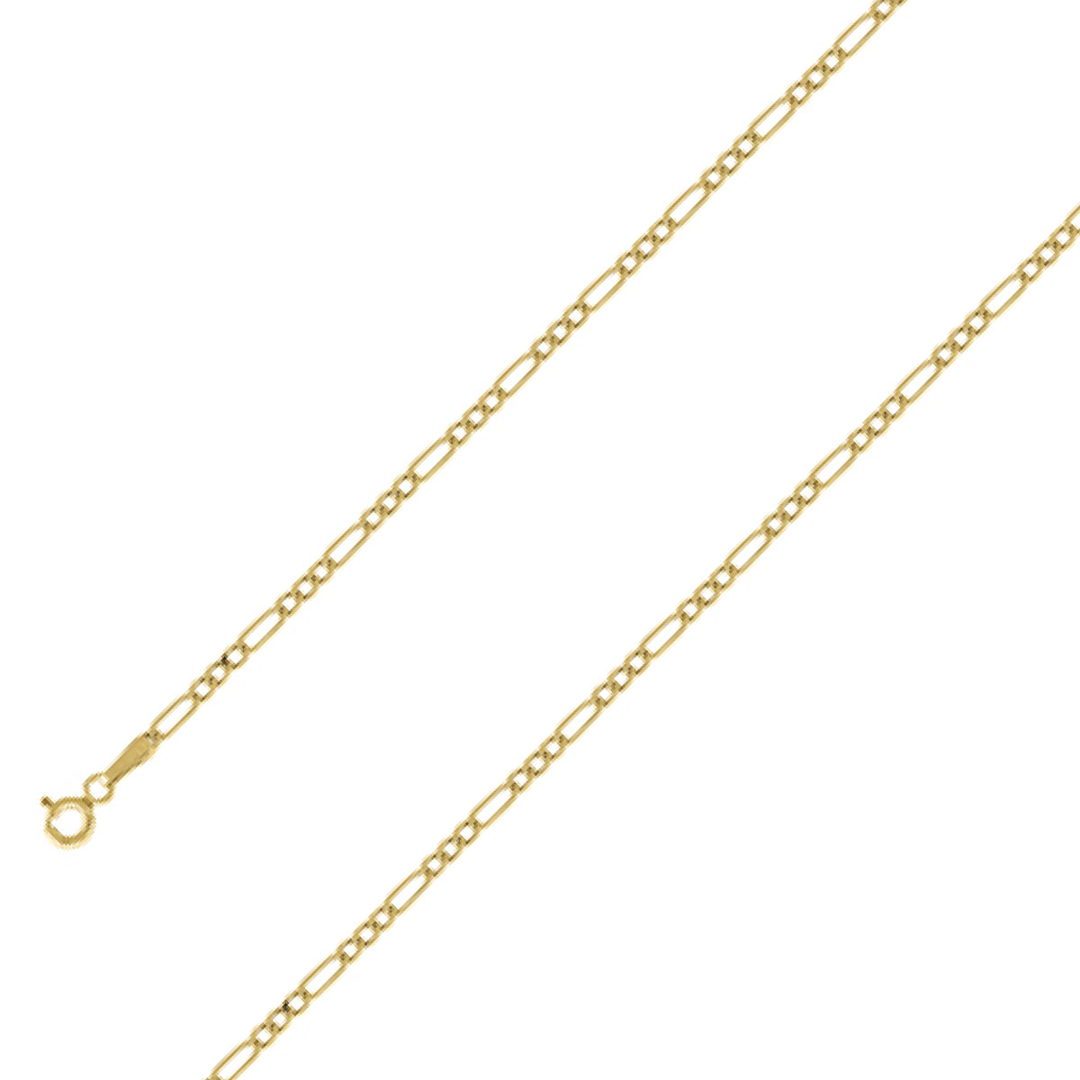 Nuragold 10k Yellow Gold Figaro Chain Necklace 20 Inch 2mm | Italian Made Mens Womens